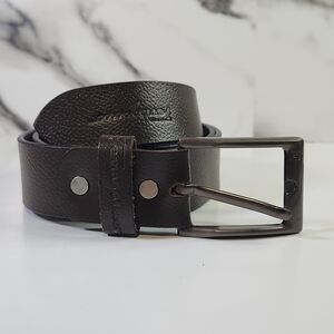 Salvatore Ferragamo Leather Belt Dark Brown